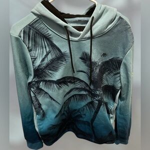 Aeropostale Men's Palm Tree Graphic Hoodie - Blue and Black